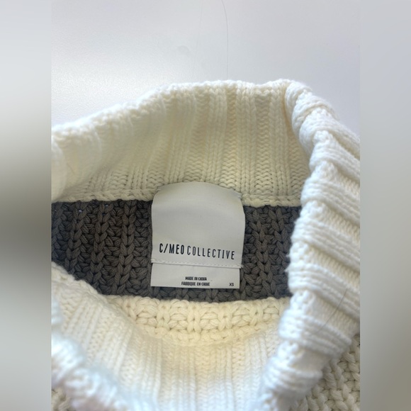 C/MEO COLLECTIVE Anthropologie Chunky Knit Cozy Mock Neck Oversized Sweater XS - Picture 3 of 10